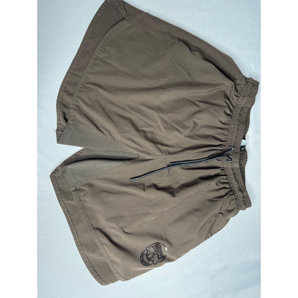 Gymreapers Mens Training Shorts XXL Brown Skull Logo Athletic Gym Workout